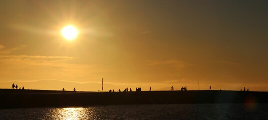 sunset over the lake