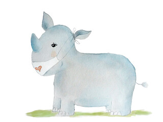 Nashorn-Aquarelle