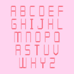 Set of pink alphabet letters