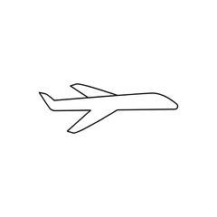 Fototapeta na wymiar Airplane line black icon. Plane linear symbol vector illustration isolated on white.
