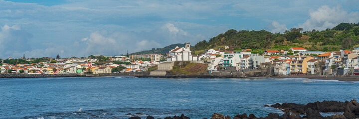Fototapeta na wymiar Panorama of Milicias Beach, Sao Roque, Sao Miguel Island, Azores, Portugal