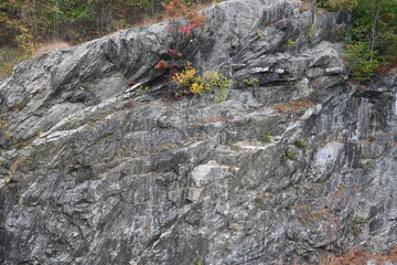 Rock formation next to dam