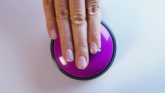 Woman pushing a button with swear words. Bad words or slang on a website, online forum, internet. Exclamation mark, percent, at symbol, sharp sign. Aggressive disagreement. Negative emotion, bullying.