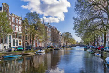 Fototapeta premium View of Amsterdam canal, Netherlands