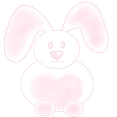 Obraz premium white and pink funny bunny