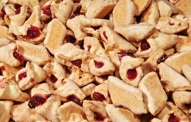 Abstract background of cookies with jam