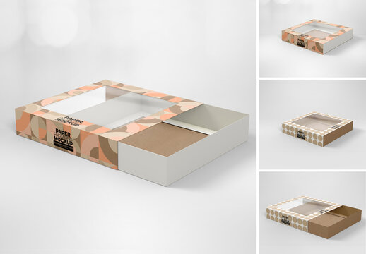 Window Sleeve Small Box Mockup with 2 View Options