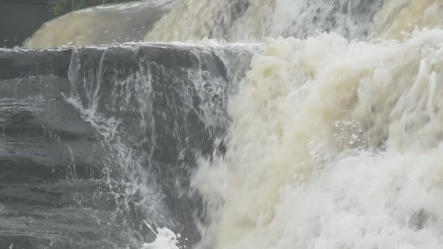 Water flowing from water fall at Bhatinda water falls in Dhanbbad, Jharkhand in India.