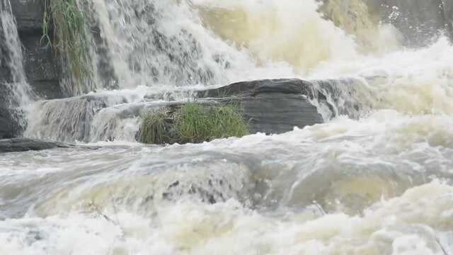 Water flowing from water fall at Bhatinda water falls in Dhanbbad, Jharkhand in India.