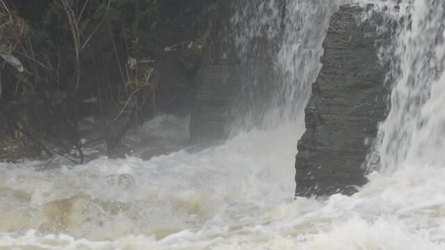 Water flowing from water fall at Bhatinda water falls in Dhanbbad, Jharkhand in India.
