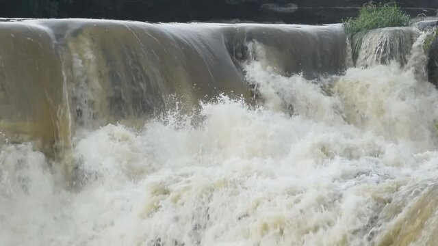Water flowing from water fall at Bhatinda water falls in Dhanbbad, Jharkhand in India.