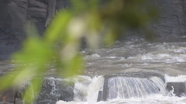 Water flowing from water fall at Bhatinda water falls in Dhanbbad, Jharkhand in India.