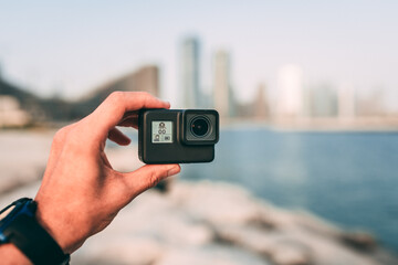 taking a picture of the camera