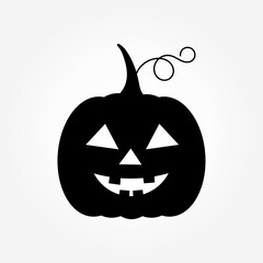 Halloween pumpkin Jack O Lantern black icon.