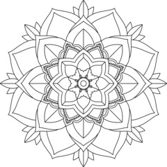 Easy Mandala coloring book simple and basic for beginners, seniors and children. Set of Mehndi flower pattern for Henna drawing and tattoo. Decoration in ethnic oriental, Indian style.