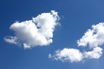 秋空にぽっかり浮いた白い雲