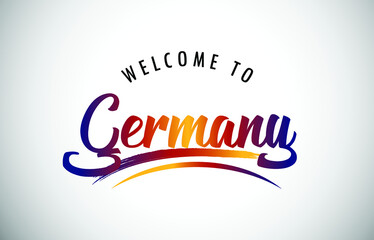 Germany Welcome To Message in Beautiful Colored Modern Gradients Vector Illustration.