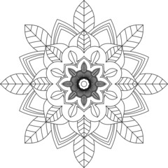 Easy Mandala coloring book simple and basic for beginners, seniors and children. Set of Mehndi flower pattern for Henna drawing and tattoo. Decoration in ethnic oriental, Indian style.