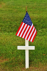 American Flags on Cemetery