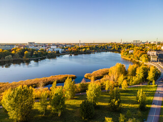 Fototapeta na wymiar Aerial panorama of Helsinki, Finland 