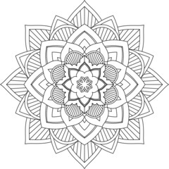 Easy Mandala coloring book simple and basic for beginners, seniors and children. Set of Mehndi flower pattern for Henna drawing and tattoo. Decoration in ethnic oriental, Indian style.