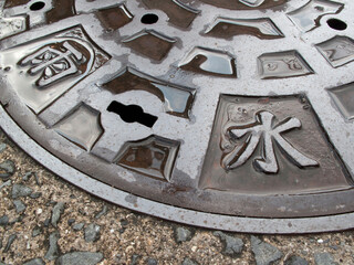 道路の雨水用のマンホールの蓋