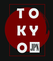 Tokyo style popular typography t-shirt design for clothing sale, poster banner, vector wallpaper