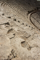 Ruins of the ancient town Hierapolis, Roman amphitheater in ruins, PAMUKKALE / TURKEY