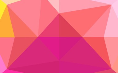 Fototapeta na wymiar Light Pink, Yellow vector shining hexagonal pattern.
