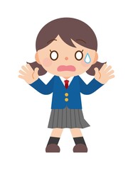 驚く 学生 女性