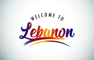 Lebanon Welcome To Message in Beautiful Colored Modern Gradients Vector Illustration.