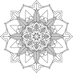 Easy Mandala coloring book simple and basic for beginners, seniors and children. Set of Mehndi flower pattern for Henna drawing and tattoo. Decoration in ethnic oriental, Indian style.