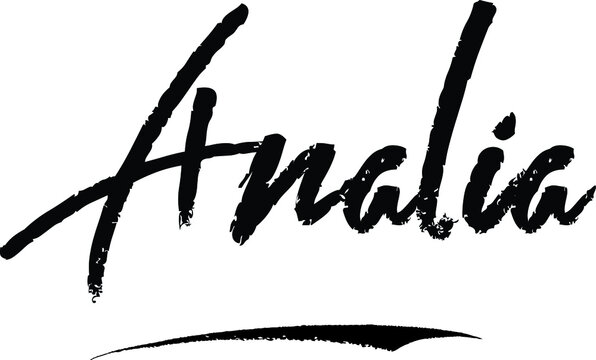 Analia-Female name Modern Brush Calligraphy on White Background