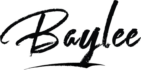 Baylee-Female name Modern Brush Calligraphy on White Background