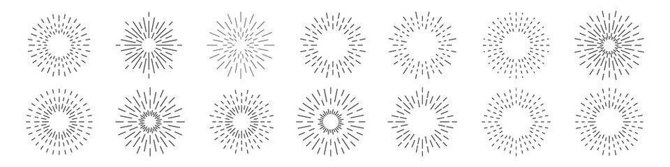 Set of sunburst collection. Vector illustration eps10