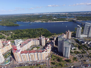 Panoramic view of Kiev (drone image). 