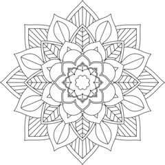 Easy Mandala coloring book simple and basic for beginners, seniors and children. Set of Mehndi flower pattern for Henna drawing and tattoo. Decoration in ethnic oriental, Indian style.