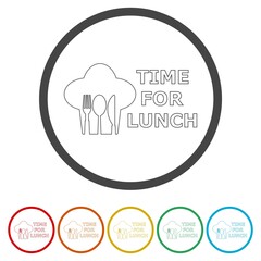 Time for Lunch ring icon, color set