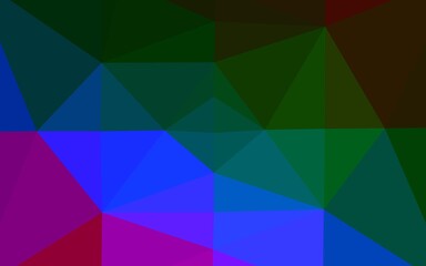 Fototapeta na wymiar Dark Multicolor, Rainbow vector abstract polygonal texture.