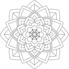 Easy Mandala coloring book simple and basic for beginners, seniors and children. Set of Mehndi flower pattern for Henna drawing and tattoo. Decoration in ethnic oriental, Indian style.