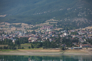 Fototapeta na wymiar Almus Dam. TOKAT/TURKEY. View of Almus and almus dam from opposite shore