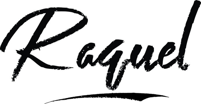 Raquel-Female name Modern Brush Calligraphy on White Background