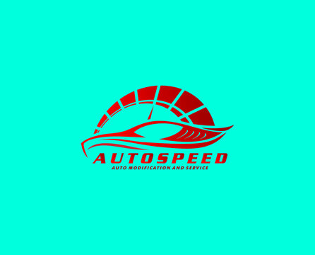 car logo with gauge auto speed icon symbol