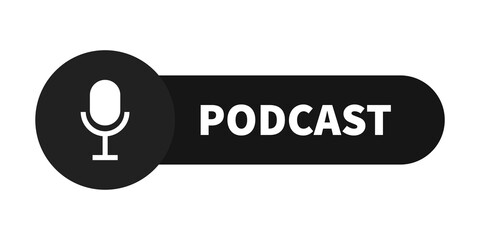 Podcast vector icon. Podcasting symbol.