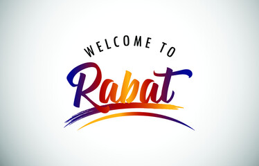 Rabat Welcome To Message in Beautiful Colored Modern Gradients Vector Illustration.