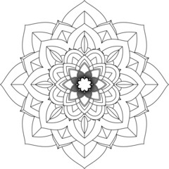 Easy Mandala coloring book simple and basic for beginners, seniors and children. Set of Mehndi flower pattern for Henna drawing and tattoo. Decoration in ethnic oriental, Indian style.