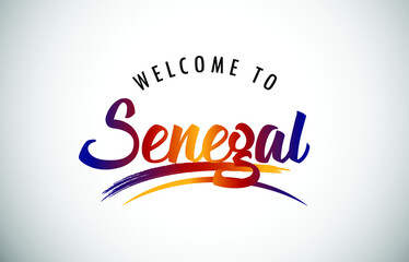 Senegal Welcome To Message in Beautiful Colored Modern Gradients Vector Illustration.
