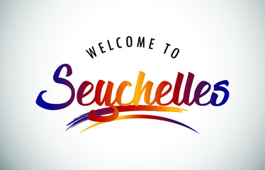 Seychelles Welcome To Message in Beautiful Colored Modern Gradients Vector Illustration.
