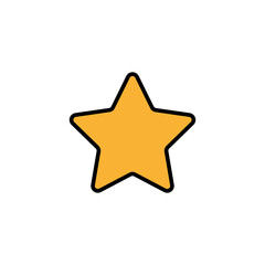 Yellow star icon vector. Classic rank isolated. Trendy flat favorite design. Star web site pictogram, mobile app. Logo illustration.