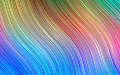 Obraz premium Light Multicolor, Rainbow vector backdrop with bent lines.